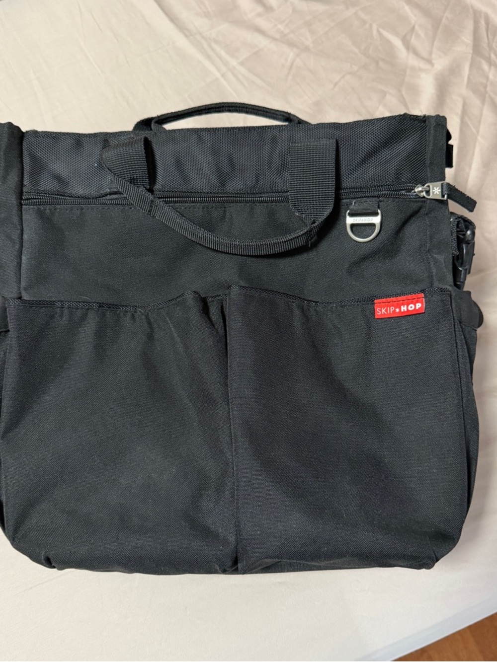 Skip Hop Black Messenger Diaper Bag